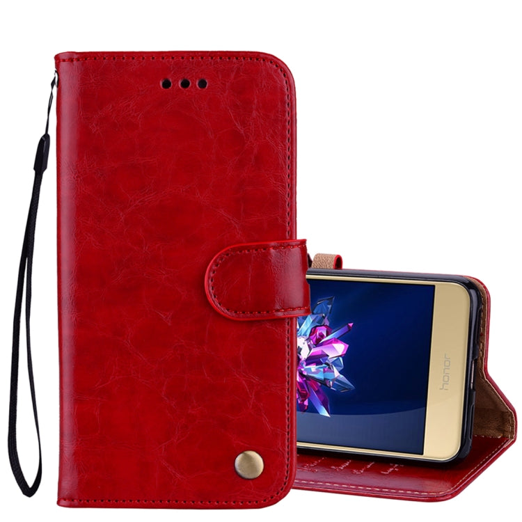 For Huawei  P8 Lite (2017) Business Style Oil Wax Texture Horizontal Flip Leather Case with Holder & Card Slots & Hand Strap