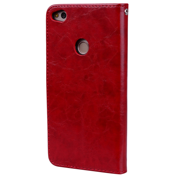 For Huawei  P8 Lite (2017) Business Style Oil Wax Texture Horizontal Flip Leather Case with Holder & Card Slots & Hand Strap