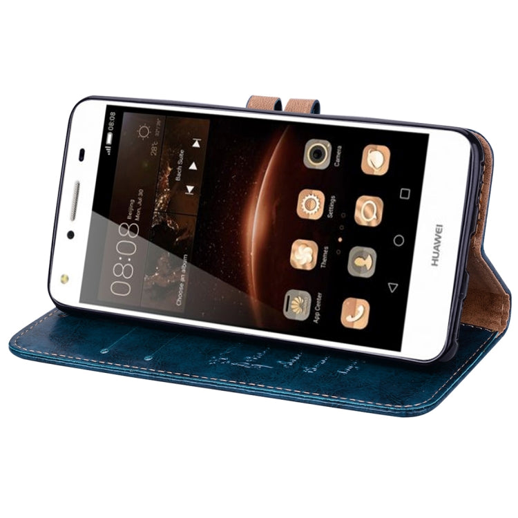 For Huawei  Y5 (2017) / Y6 (2017) Business Style Oil Wax Texture Horizontal Flip Leather Case with Holder & Card Slots & Hand Strap