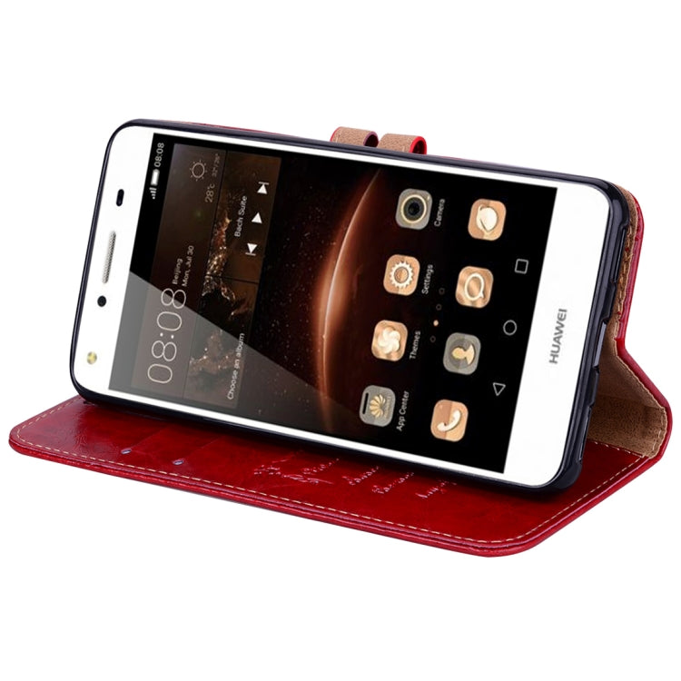 For Huawei  Y5 (2017) / Y6 (2017) Business Style Oil Wax Texture Horizontal Flip Leather Case with Holder & Card Slots & Hand Strap