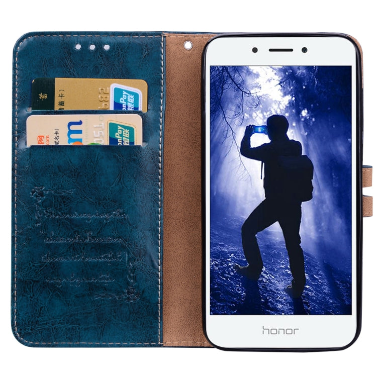 For Huawei  Honor 6A Business Style Oil Wax Texture Horizontal Flip Leather Case with Holder & Card Slots & Hand Strap