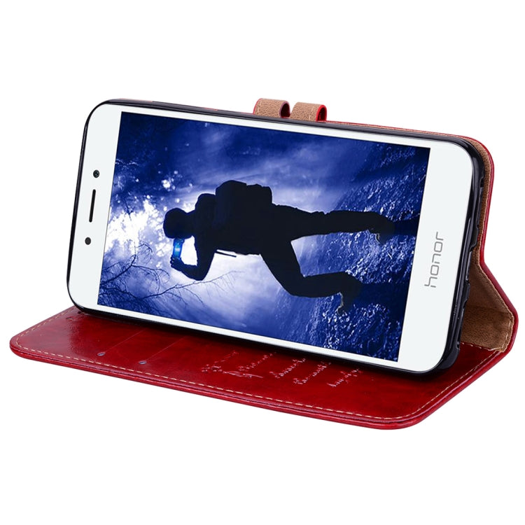 For Huawei  Honor 6A Business Style Oil Wax Texture Horizontal Flip Leather Case with Holder & Card Slots & Hand Strap