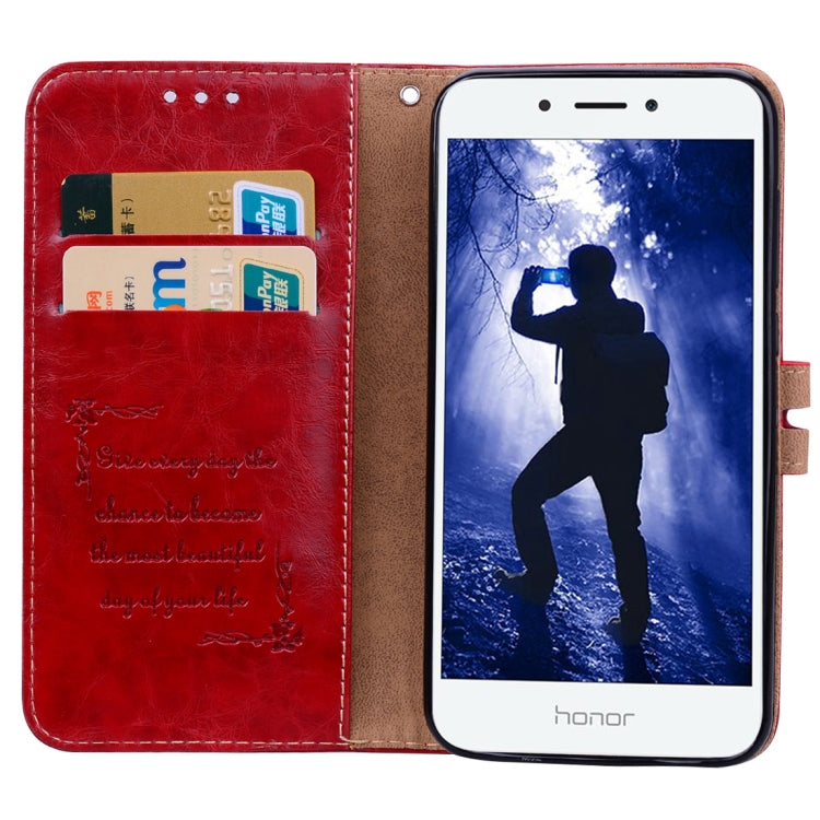 For Huawei  Honor 6A Business Style Oil Wax Texture Horizontal Flip Leather Case with Holder & Card Slots & Hand Strap
