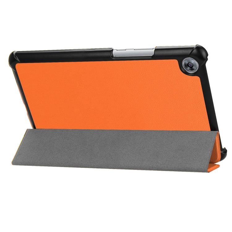 For Huawei  MediaPad M5 8.4 inch Tablet Tri-Fold Custer Texture Horizontal Flip PU Leather Protective Case with Holder & Sleep / Wake-up Function