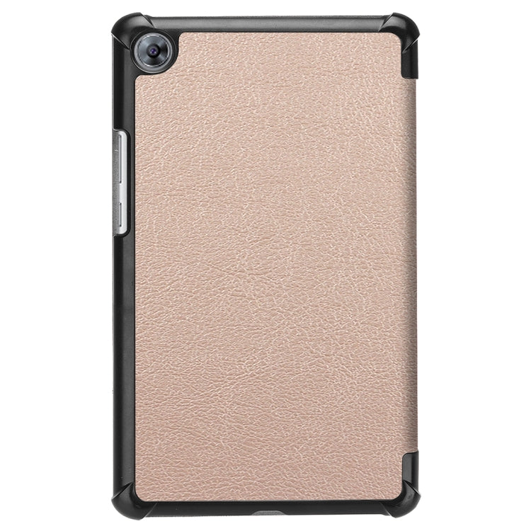 For Huawei  MediaPad M5 8.4 inch Tablet Tri-Fold Custer Texture Horizontal Flip PU Leather Protective Case with Holder & Sleep / Wake-up Function