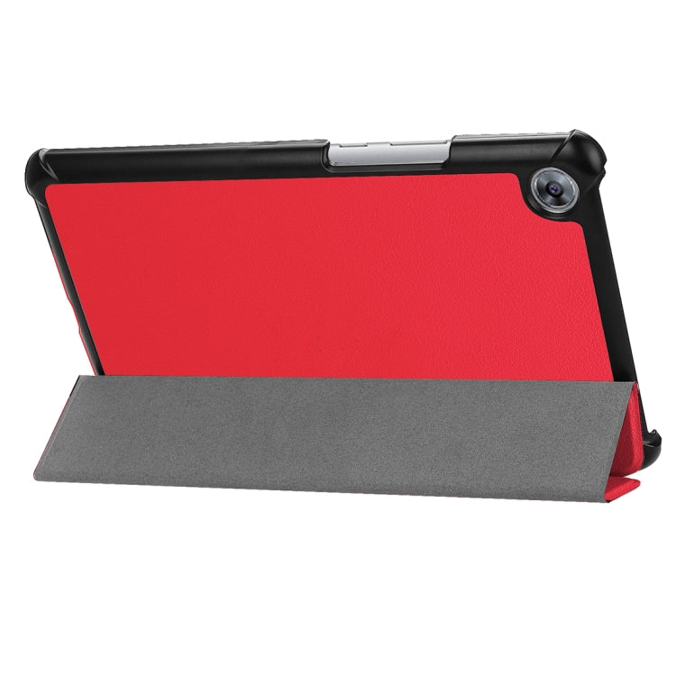 For Huawei  MediaPad M5 8.4 inch Tablet Tri-Fold Custer Texture Horizontal Flip PU Leather Protective Case with Holder & Sleep / Wake-up Function