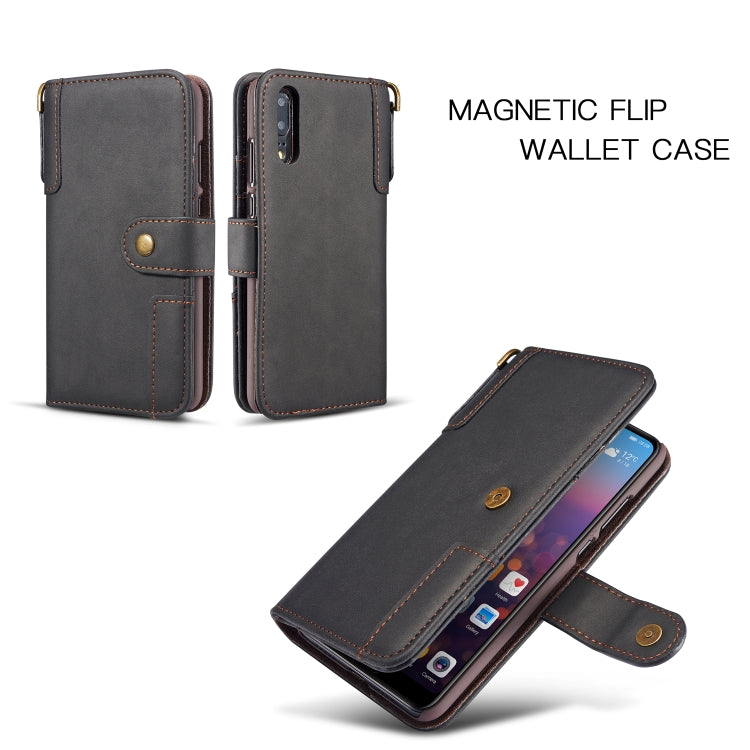 Cowhide Texture Horizontal Flip Leather Case for Huawei P20 Pro, with Holder & Card Slots & Wallet & Sling