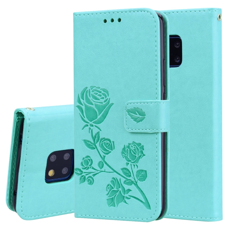Rose Embossed Horizontal Flip PU Leather Case for Huawei Mate 20 Pro, with Holder & Card Slots & Wallet