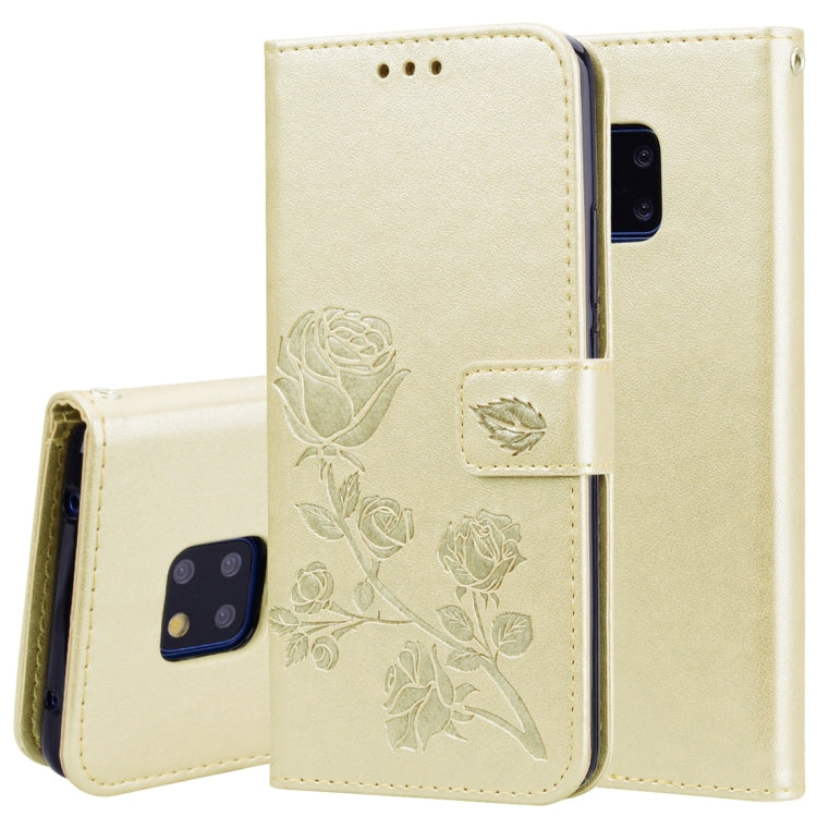 Rose Embossed Horizontal Flip PU Leather Case for Huawei Mate 20 Pro, with Holder & Card Slots & Wallet
