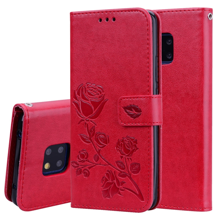 Rose Embossed Horizontal Flip PU Leather Case for Huawei Mate 20 Pro, with Holder & Card Slots & Wallet