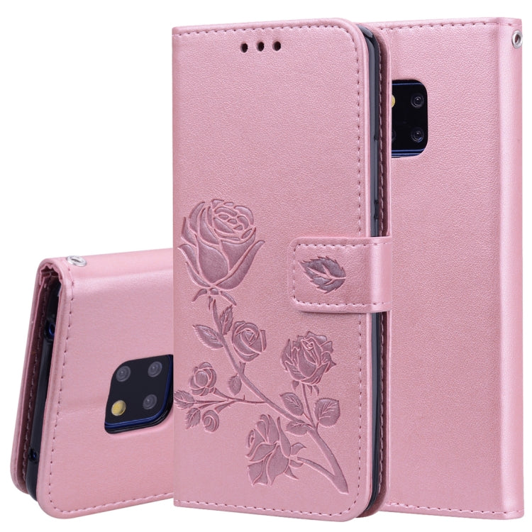 Rose Embossed Horizontal Flip PU Leather Case for Huawei Mate 20 Pro, with Holder & Card Slots & Wallet
