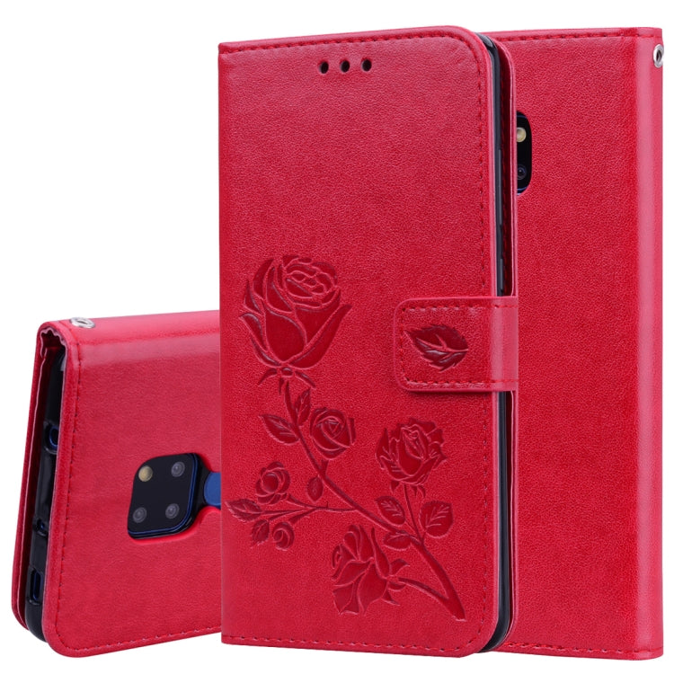 Rose Embossed Horizontal Flip PU Leather Case for Huawei Mate 20, with Holder & Card Slots & Wallet