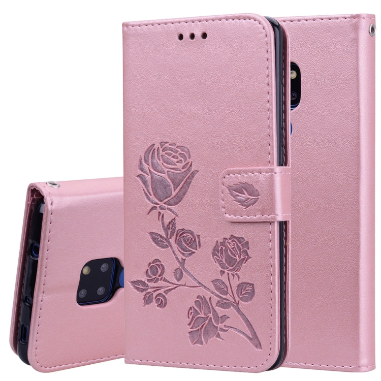 Rose Embossed Horizontal Flip PU Leather Case for Huawei Mate 20, with Holder & Card Slots & Wallet