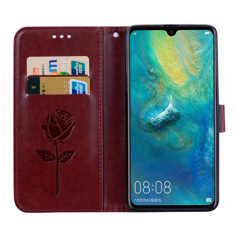 Rose Embossed Horizontal Flip PU Leather Case for Huawei Mate 20, with Holder & Card Slots & Wallet
