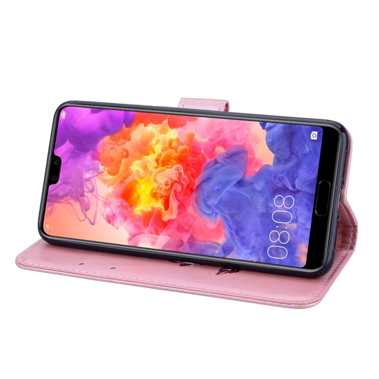 Rose Embossed Horizontal Flip PU Leather Case for Huawei P20, with Holder & Card Slots & Wallet