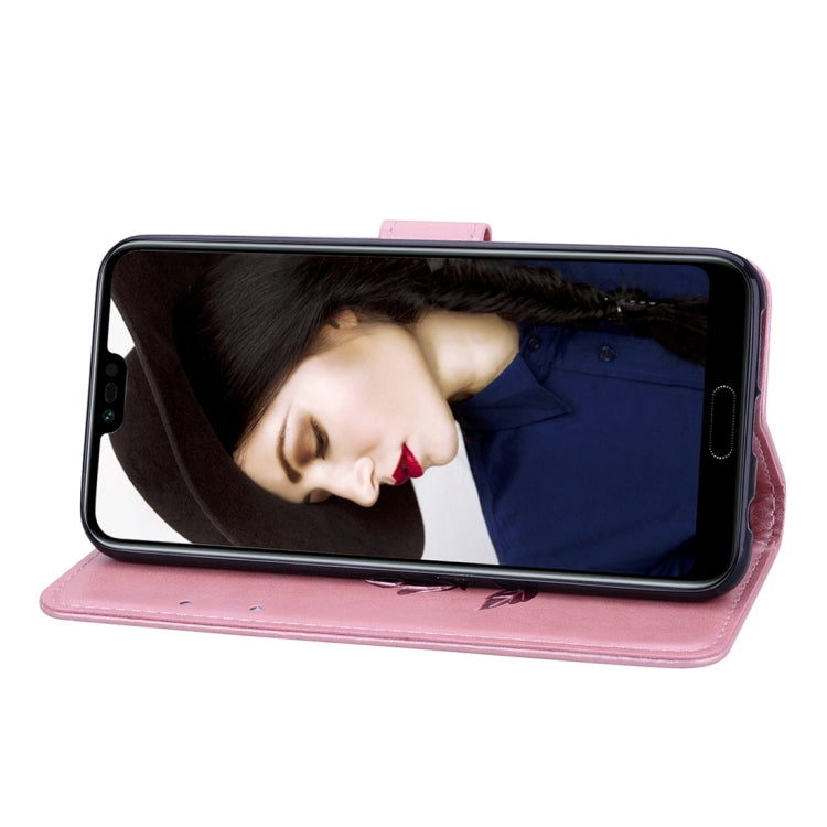 Rose Embossed Horizontal Flip PU Leather Case for Huawei Honor 10 Lite, with Holder & Card Slots & Wallet