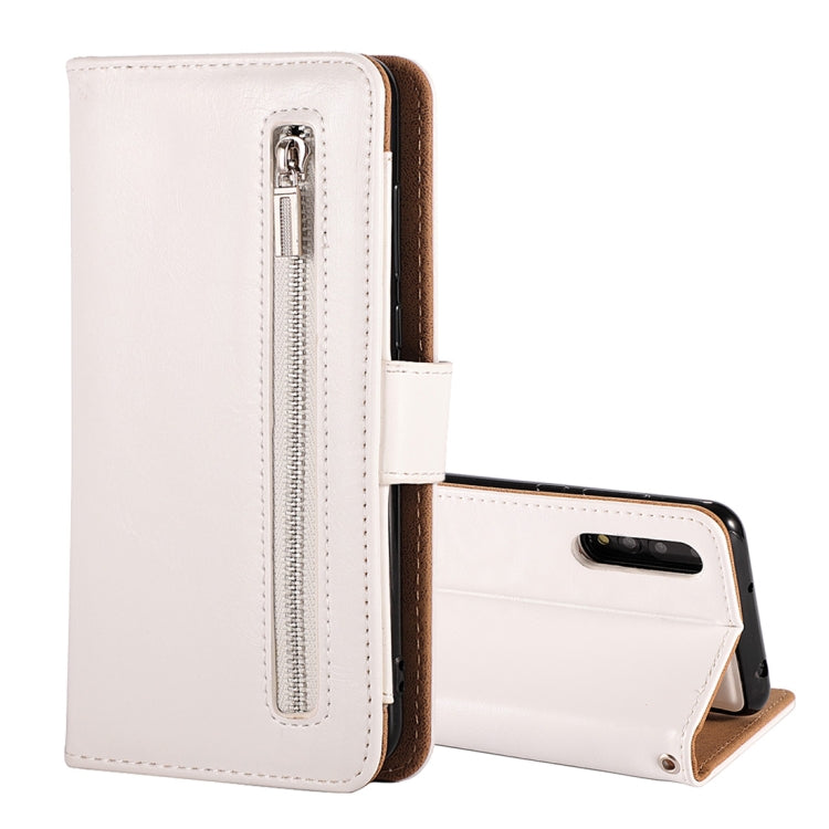 Crazy Horse Texture Horizontal Flip Detachable Zipper Leather Case for Huawei P20, with Card Slot & & Wallet & Photo Frame & Lanyard