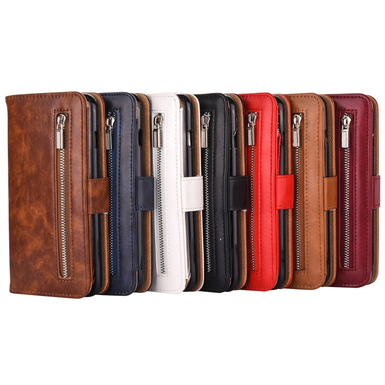 Crazy Horse Texture Horizontal Flip Detachable Zipper Leather Case for Huawei P20, with Card Slot & & Wallet & Photo Frame & Lanyard