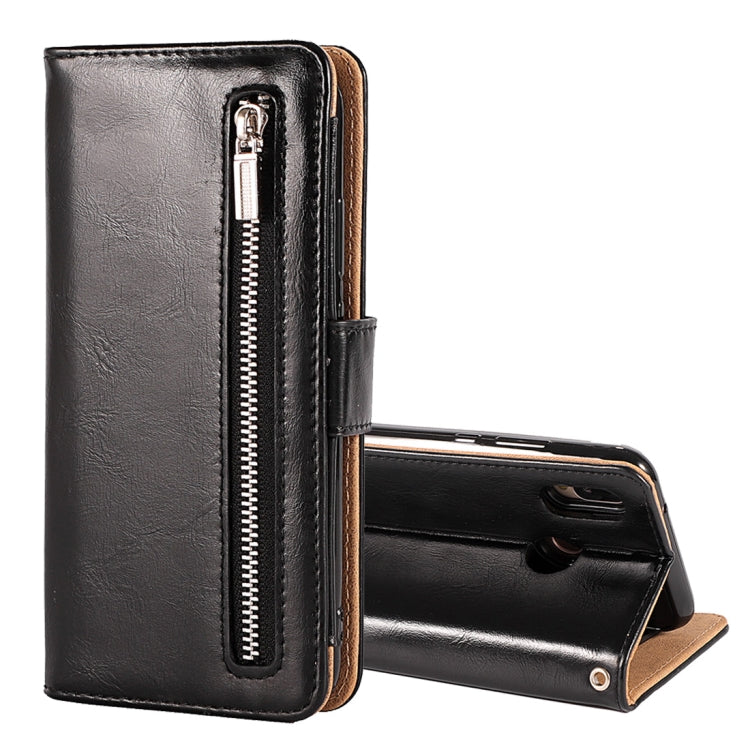 Crazy Horse Texture Horizontal Flip Detachable Zipper Leather Case for Huawei P20 Lite / Nova 3e, with Card Slot & & Wallet & Photo Frame & Lanyard