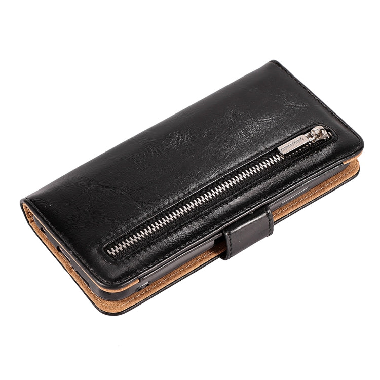 Crazy Horse Texture Horizontal Flip Detachable Zipper Leather Case for Huawei P20 Lite / Nova 3e, with Card Slot & & Wallet & Photo Frame & Lanyard