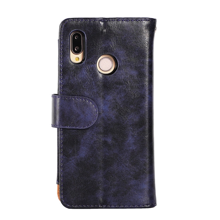Crazy Horse Texture Horizontal Flip Detachable Zipper Leather Case for Huawei P20 Lite / Nova 3e, with Card Slot & & Wallet & Photo Frame & Lanyard