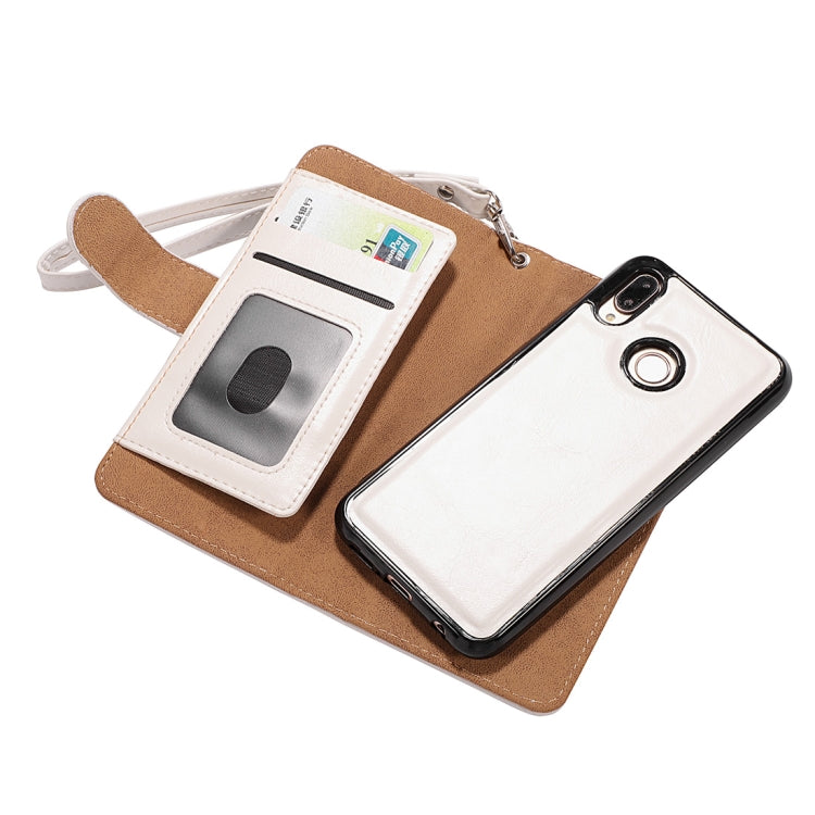 Crazy Horse Texture Horizontal Flip Detachable Zipper Leather Case for Huawei P20 Lite / Nova 3e, with Card Slot & & Wallet & Photo Frame & Lanyard