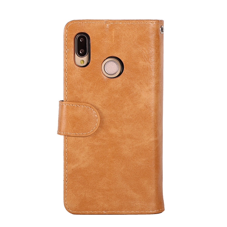 Crazy Horse Texture Horizontal Flip Detachable Zipper Leather Case for Huawei P20 Lite / Nova 3e, with Card Slot & & Wallet & Photo Frame & Lanyard