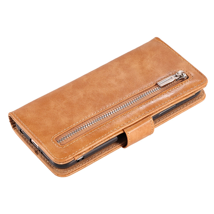 Crazy Horse Texture Horizontal Flip Detachable Zipper Leather Case for Huawei P20 Lite / Nova 3e, with Card Slot & & Wallet & Photo Frame & Lanyard