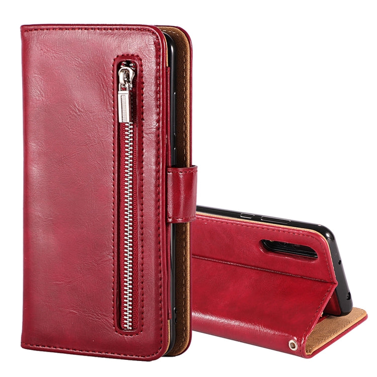 Crazy Horse Texture Horizontal Flip Detachable Zipper Leather Case for Huawei P20 Pro, with Card Slot & & Wallet & Photo Frame & Lanyard