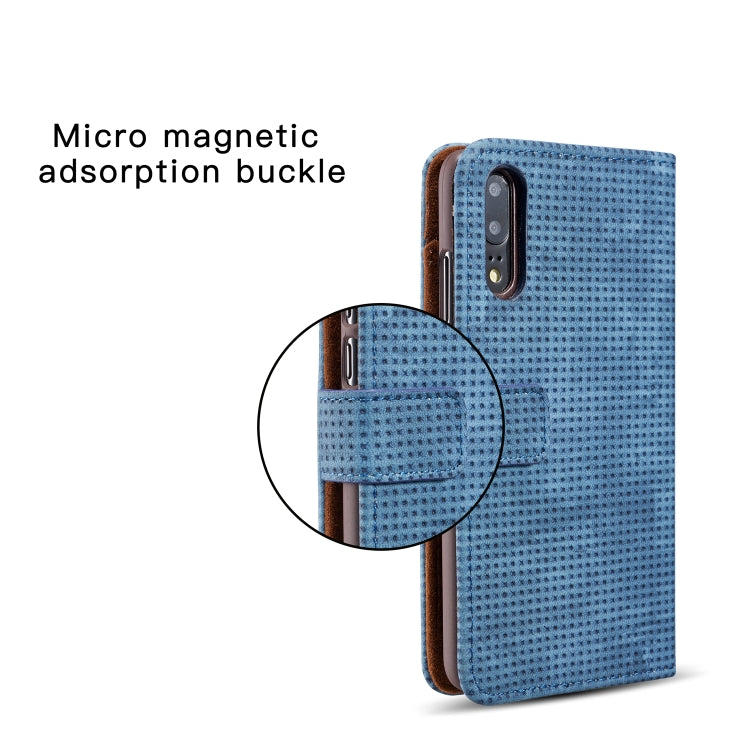 Retro Style Mesh Breathable Horizontal Flip Leather Case for Huawei P20 Lite, with Card Slot & Holder & Wallet