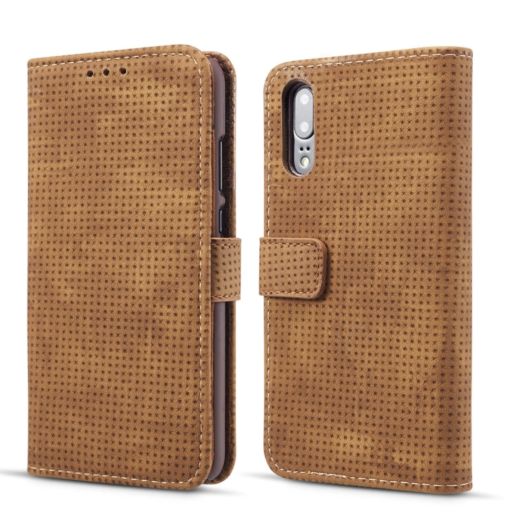 Retro Style Mesh Breathable Horizontal Flip Leather Case for Huawei P20 Lite, with Card Slot & Holder & Wallet