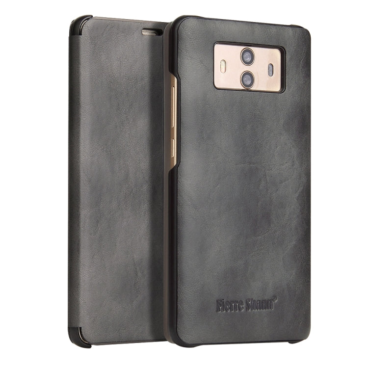 Fierre Shann Crazy Horse Texture Horizontal Flip PU Leather Case for Huawei Mate 10, with Smart View Window & Sleep Wake-up Function
