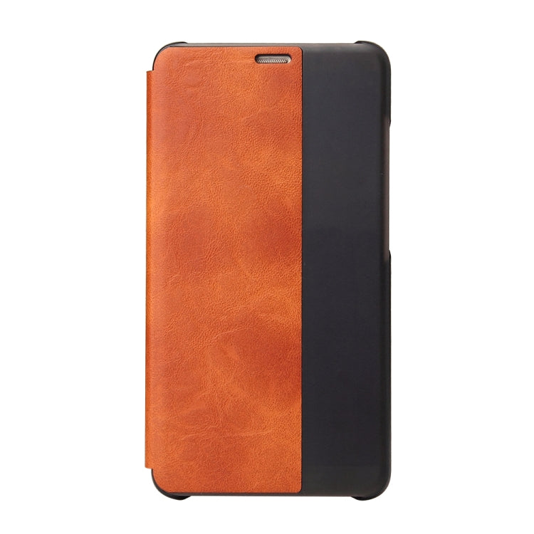 Fierre Shann Crazy Horse Texture Horizontal Flip PU Leather Case for Huawei Mate 10, with Smart View Window & Sleep Wake-up Function