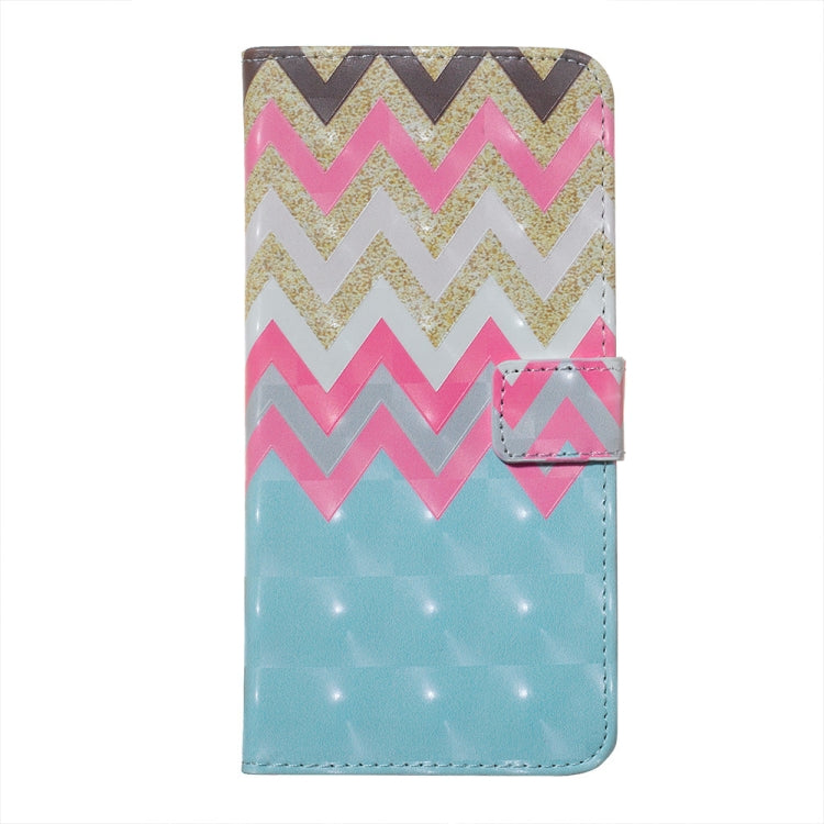 Color Wave 3D Pattern Horizontal Flip Leather Case for Huawei P30 Lite, with Holder & Card Slots & Photo Frame & Wallet