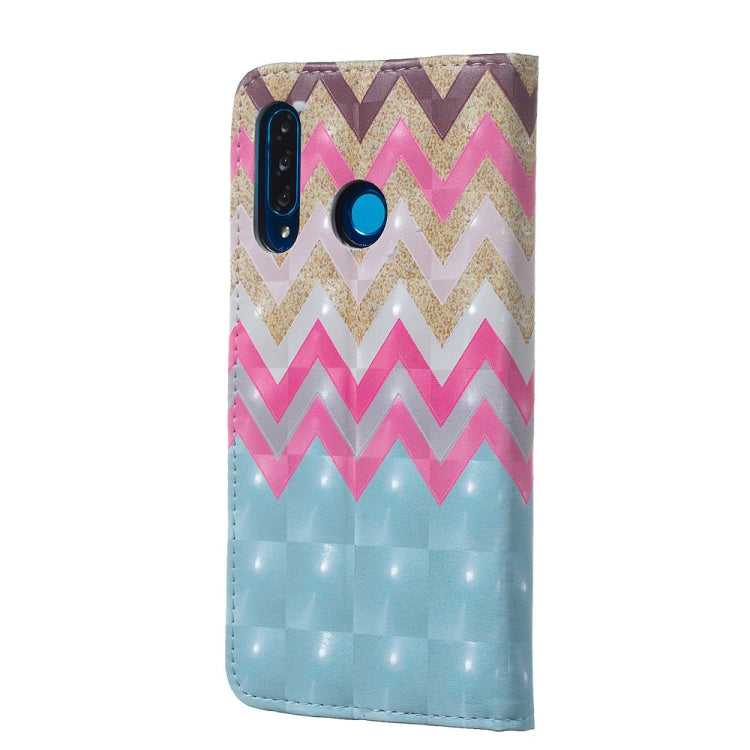 Color Wave 3D Pattern Horizontal Flip Leather Case for Huawei P30 Lite, with Holder & Card Slots & Photo Frame & Wallet