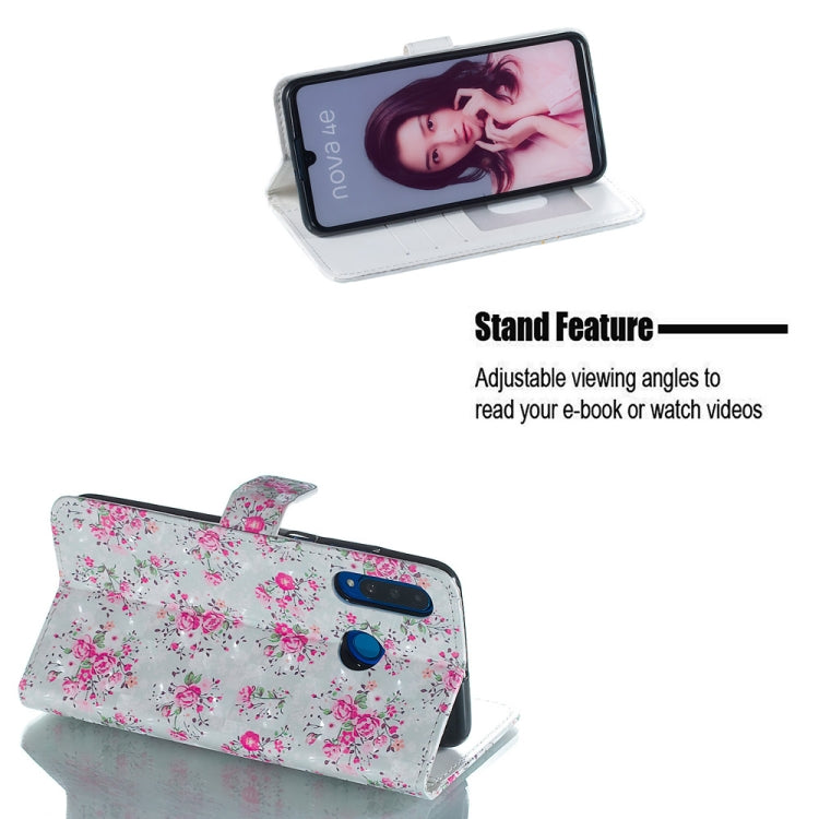 Rose Pattern 3D Horizontal Flip Leather Case for Huawei P30 Lite, with Holder & Card Slots & Photo Frame & Wallet