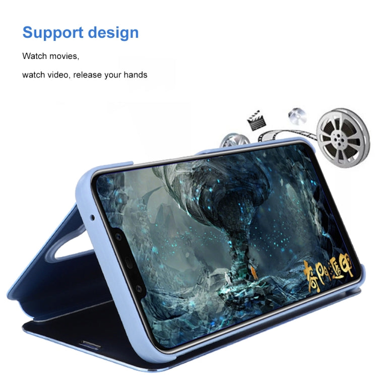 Mirror Clear View Horizontal Flip PU Smart Leather Case for Huawei Mate 20 Pro, with Holder