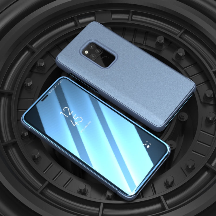 Mirror Clear View Horizontal Flip PU Smart Leather Case for Huawei Mate 20, with Holder