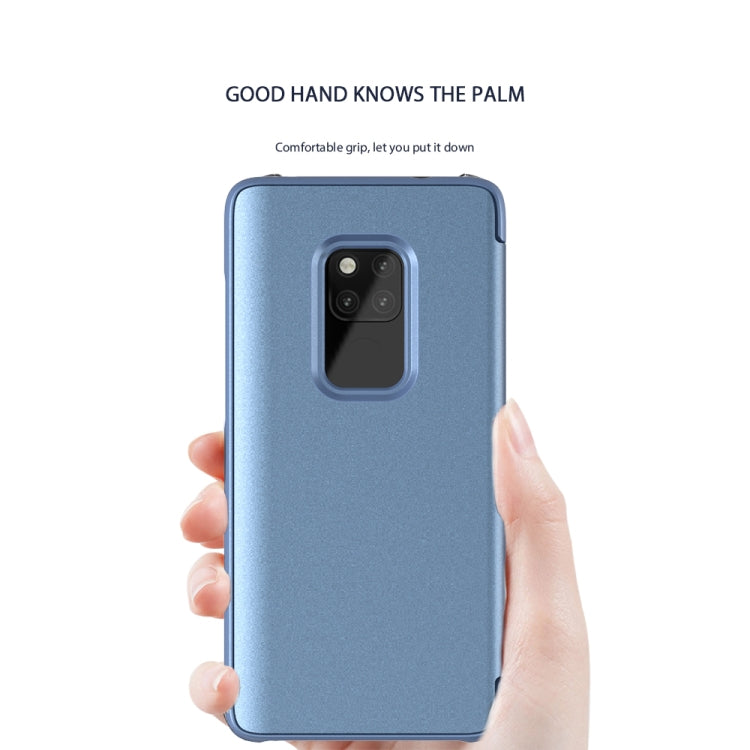 Mirror Clear View Horizontal Flip PU Smart Leather Case for Huawei Mate 20, with Holder