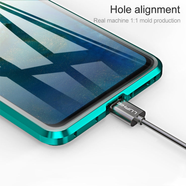 Ultra Slim Double Sides Magnetic Adsorption Angular Frame Tempered Glass Magnet Flip Case for Huawei Mate 20