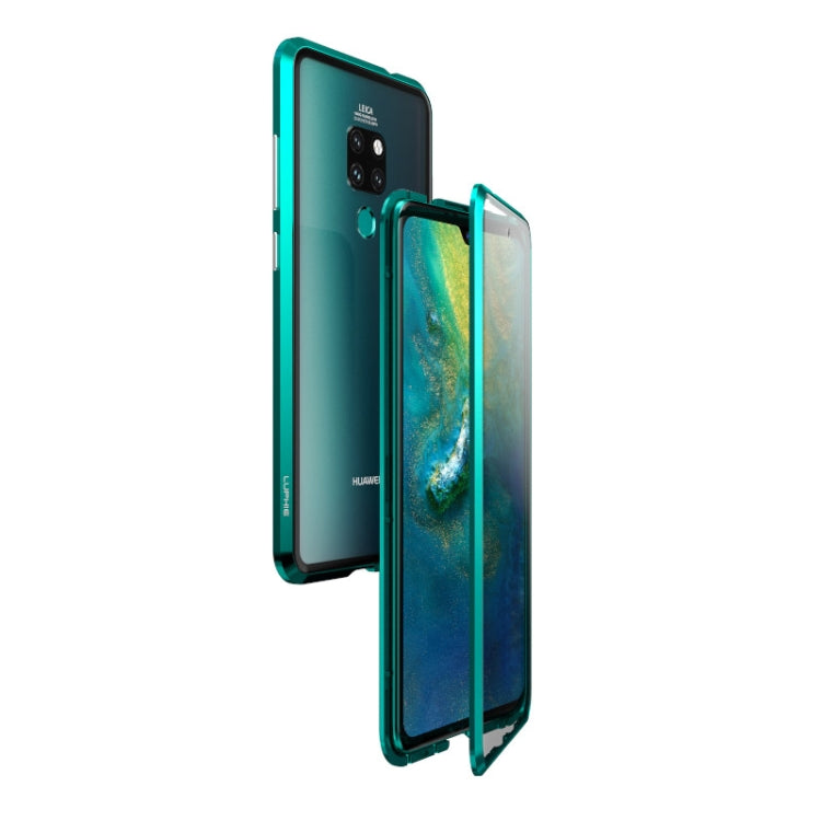 Ultra Slim Double Sides Magnetic Adsorption Angular Frame Tempered Glass Magnet Flip Case for Huawei Mate 20