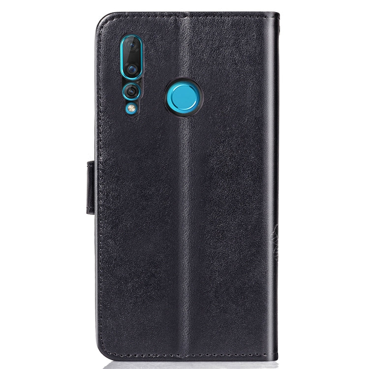 Lucky Clover Pressed Flowers Pattern Leather Case for Huawei Nova 4, with Holder & Card Slots & Wallet & Hand Strap