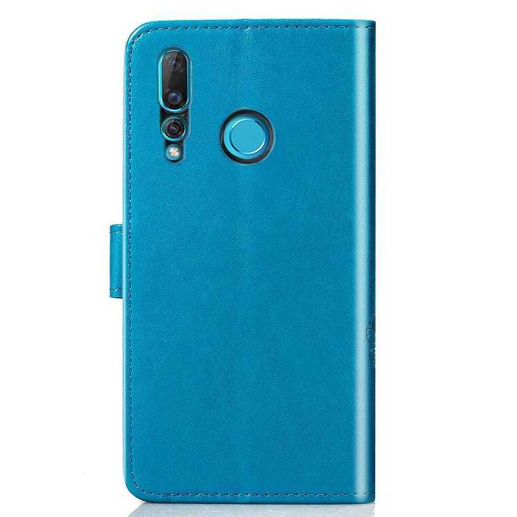 Lucky Clover Pressed Flowers Pattern Leather Case for Huawei Nova 4, with Holder & Card Slots & Wallet & Hand Strap