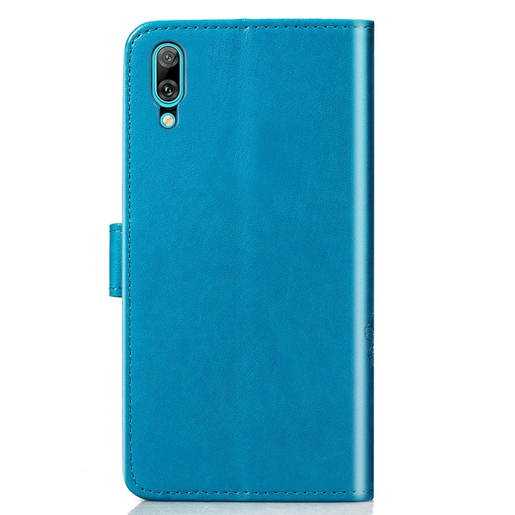 Lucky Clover Pressed Flowers Pattern Leather Case for Huawei Enjoy 9, with Holder & Card Slots & Wallet & Hand Strap