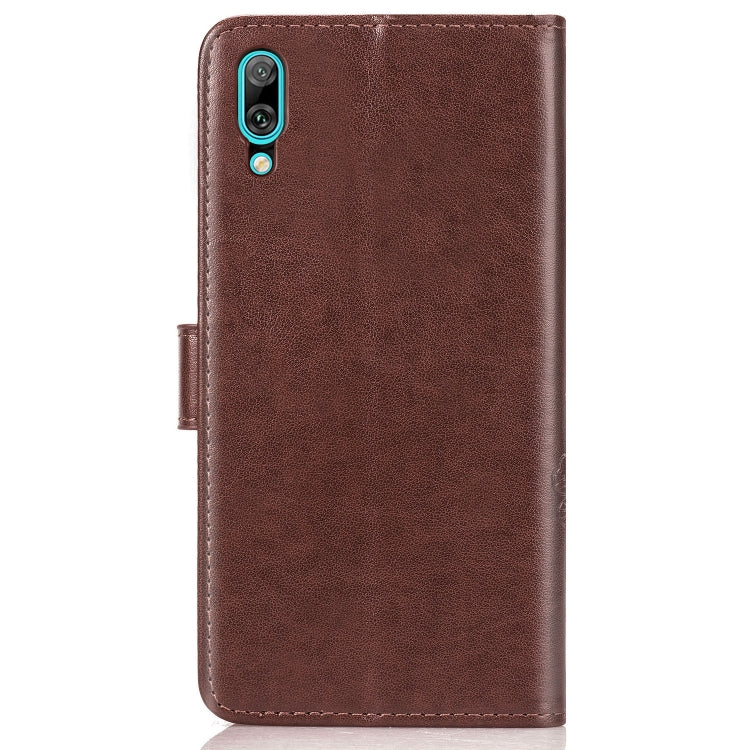 Lucky Clover Pressed Flowers Pattern Leather Case for Huawei Enjoy 9, with Holder & Card Slots & Wallet & Hand Strap