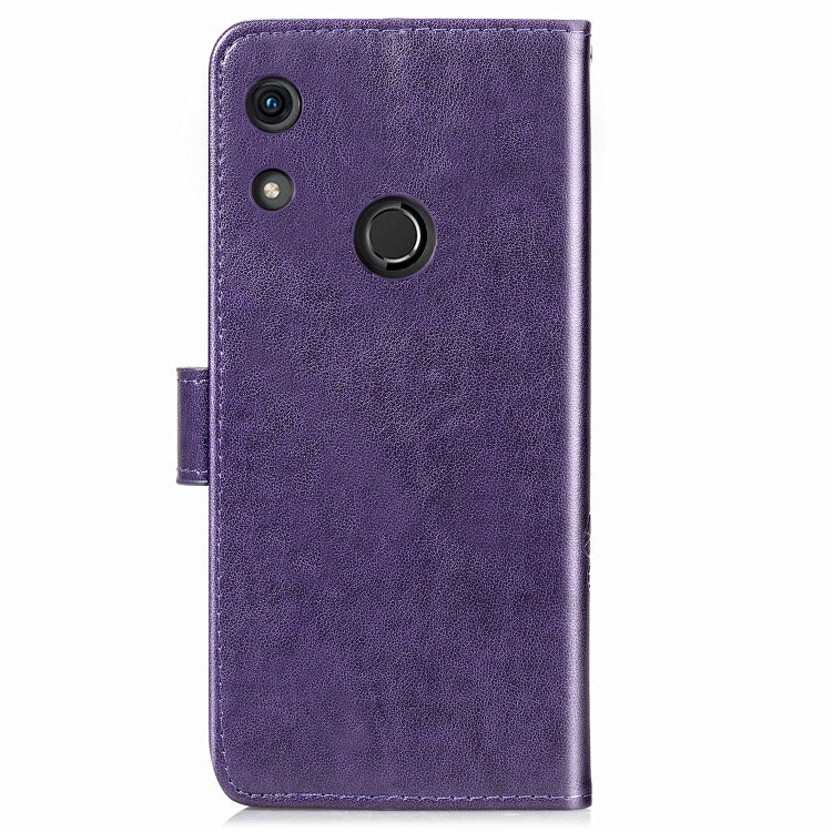 Lucky Clover Pressed Flowers Pattern Leather Case for Huawei Honor 8A, with Holder & Card Slots & Wallet & Hand Strap