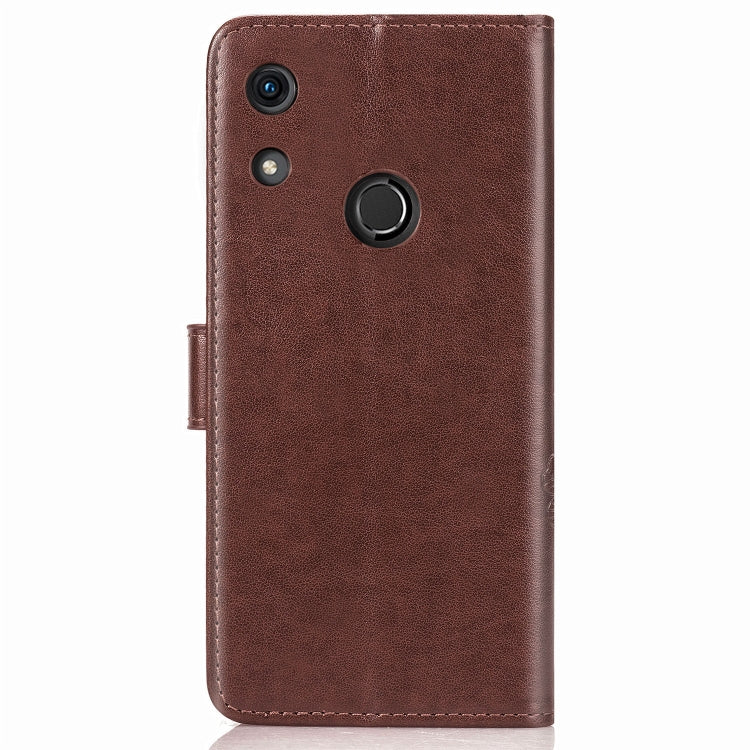 Lucky Clover Pressed Flowers Pattern Leather Case for Huawei Honor 8A, with Holder & Card Slots & Wallet & Hand Strap