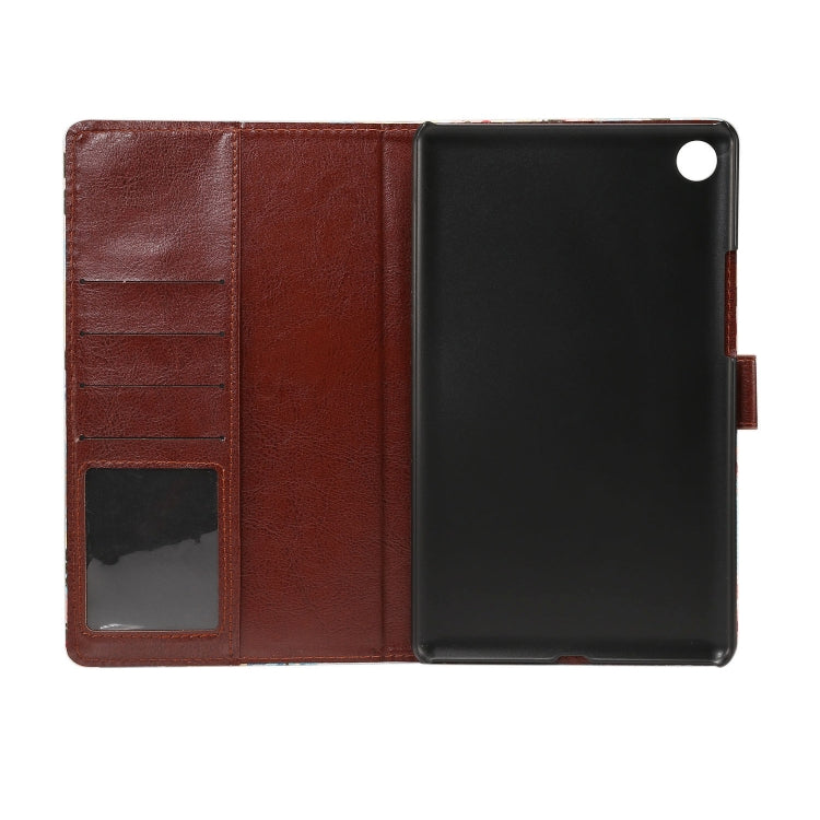 dibase for Huawei MediaPad M5 8.4 inch Flower Pattern Cloth Surface PU Leather Case with Holder & Card Slots & Wallet & Sleep / Wake-up Function(Black)