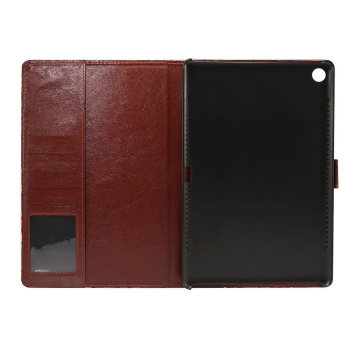 dibase for Huawei MediaPad M5 10.8 inch Flower Pattern Cloth Surface PU Leather Case with Holder & Card Slots & Wallet(Black)