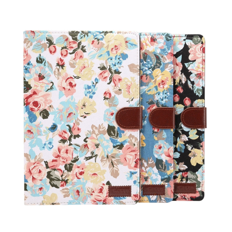 dibase for Huawei MediaPad M5 10.8 inch Flower Pattern Cloth Surface PU Leather Case with Holder & Card Slots & Wallet(Black)